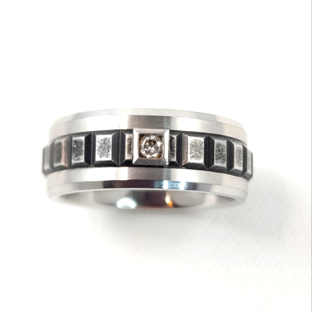Triton Men's Tungsten & Carbide Diamond Ring